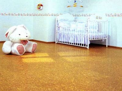 Пробковый пол в интерьере детской комнаты